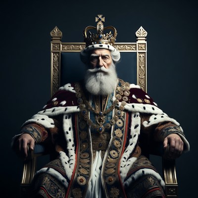 King sitting on golden throne