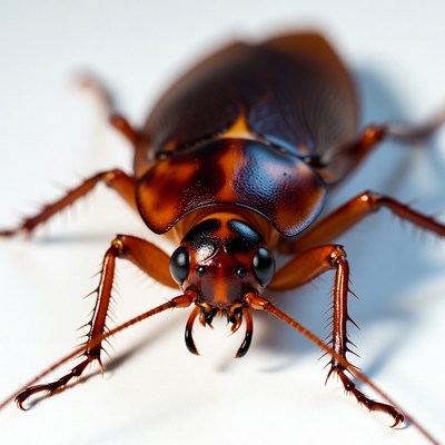 Close-up American Cockroach on White