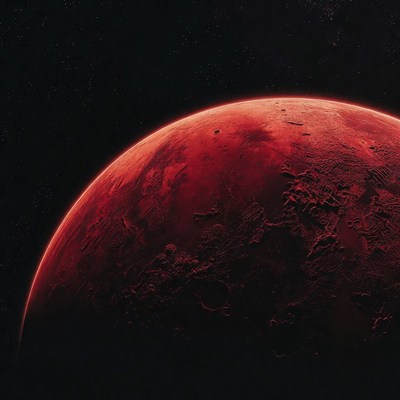 Planet Mars in space