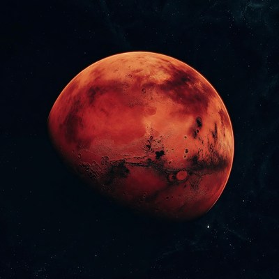 Planet Mars in space