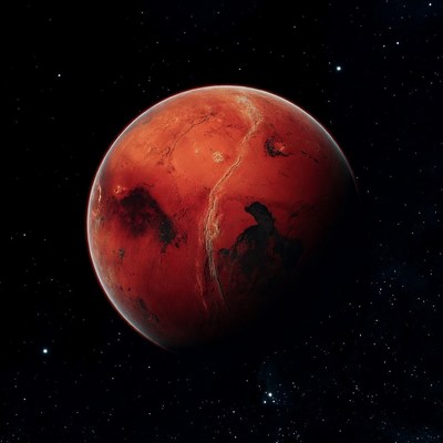 Planet Mars in space