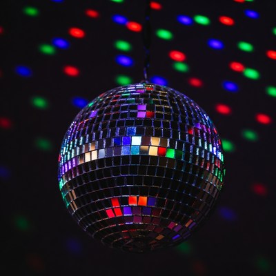 Disco Ball with Colorful Lights