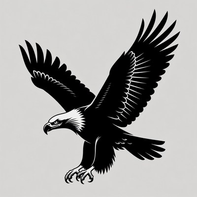 Bald Eagle Flying Silhouette