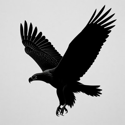 Bald eagle flying silhouette