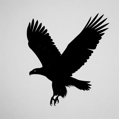 Bald eagle flying silhouette