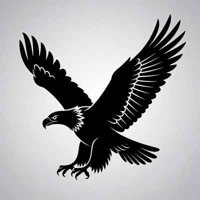 Bald Eagle Flying Silhouette