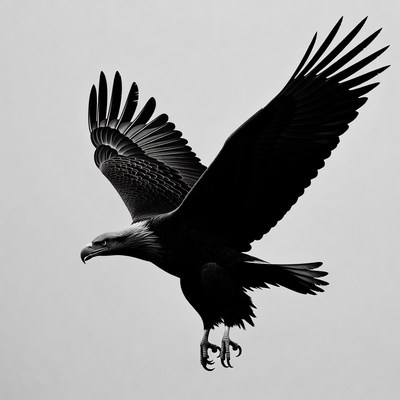 Bald Eagle Flying Wings Spread