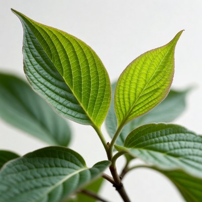 Fresh Green Plant Leaves Closeup
