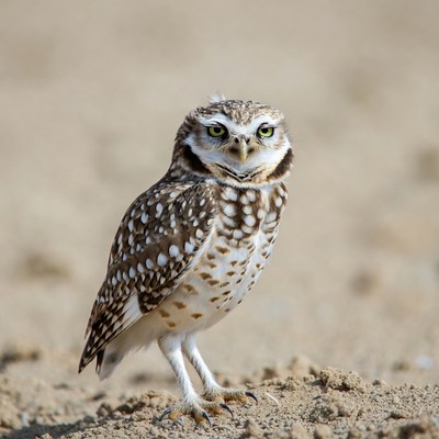 Burrowing Owl Standing on Sand