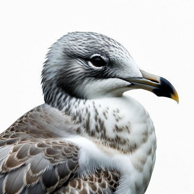 Gray Gull Closeup Portrait