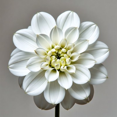 White Dahlia Flower Closeup