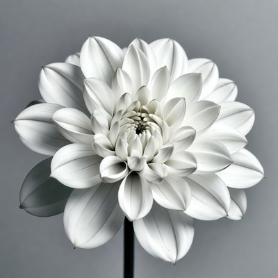 White Dahlia Flower Closeup