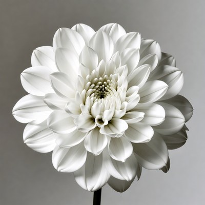 White Dahlia Flower Closeup