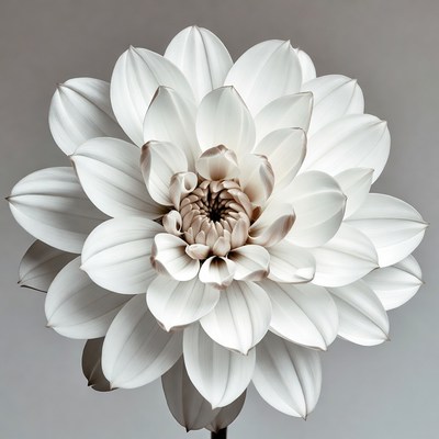 White Dahlia Flower Closeup