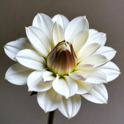 White Dahlia Flower Blooming