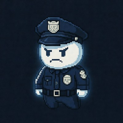 Angry chibi police officer