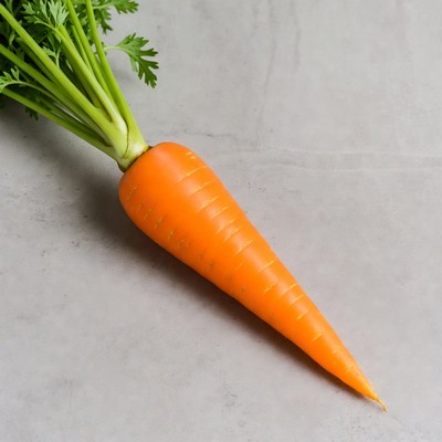 Fresh carrot with green tops