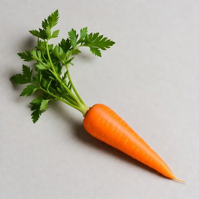 Fresh carrot with green tops