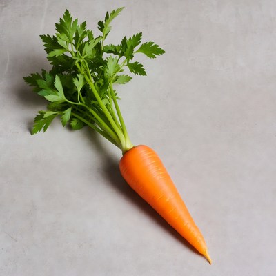 Fresh carrot with green tops