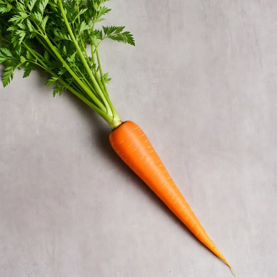 Fresh carrot with green tops