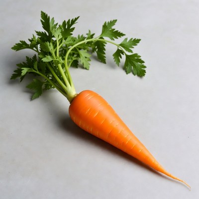 Fresh carrot with green tops