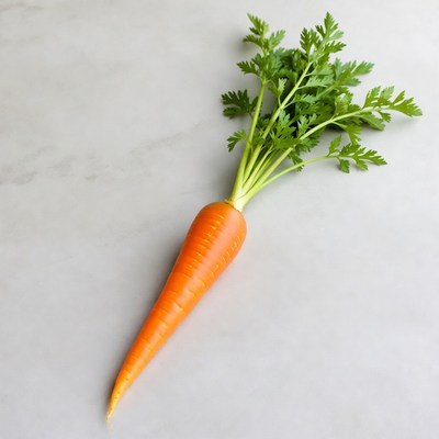 Fresh carrot on white marble