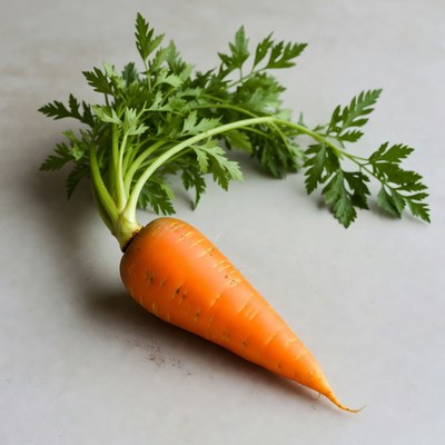 Fresh carrot with green tops