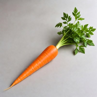 Fresh carrot on gray background