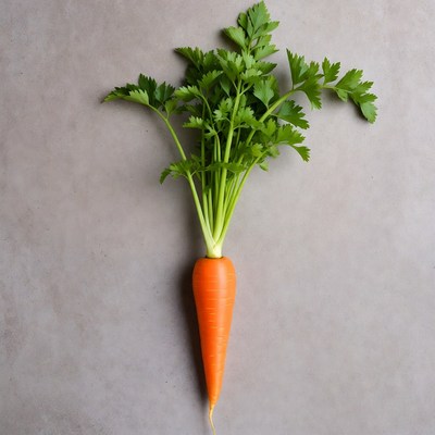 Fresh carrot with green tops