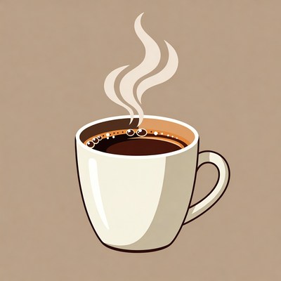 Steaming Hot Coffee Cup