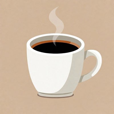 Steaming Hot Coffee Cup Illustration