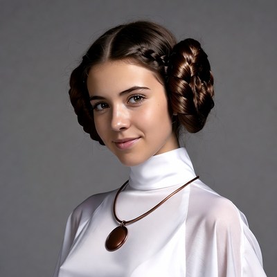 Woman in Princess Leia costume