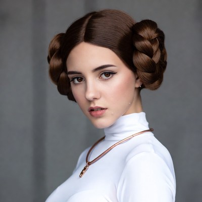 Woman with Princess Leia Buns
