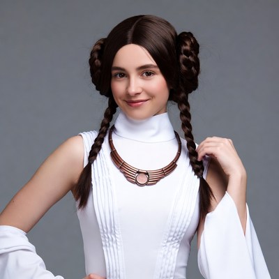 Woman in Princess Leia costume