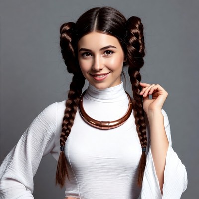 Woman with Princess Leia Buns
