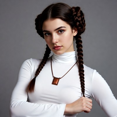Woman with Princess Leia Buns