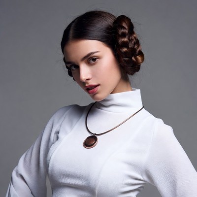 Woman with Princess Leia Buns