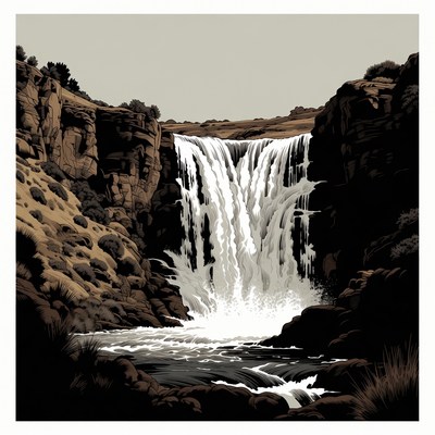 Waterfall in rocky canyon