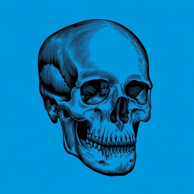 Blue Skull Illustration