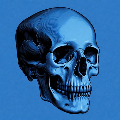 Blue Skull Illustration