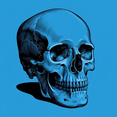 Blue Skull Illustration