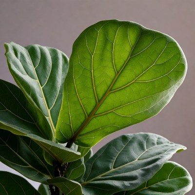 Fiddle Leaf Fig Leaves Closeup