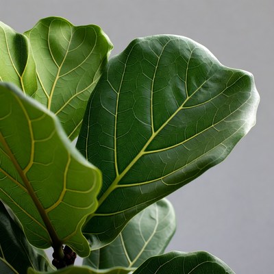 Ficus Lyrata Leaves Closeup