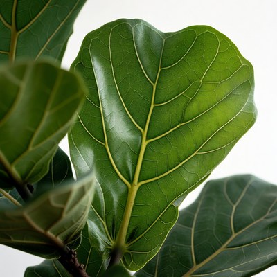 Ficus Lyrata Leaves Closeup
