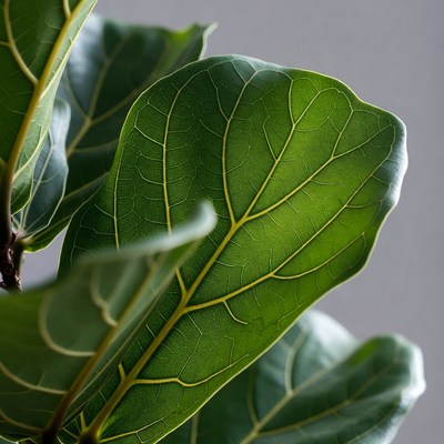 Fiddle Leaf Fig Leaves Closeup