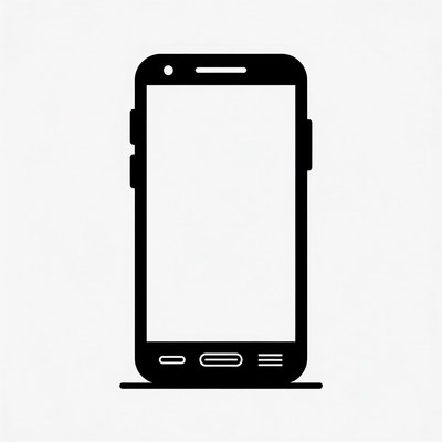Black Smartphone Icon Outline