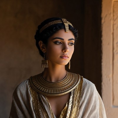 Egyptian woman in gold jewelry