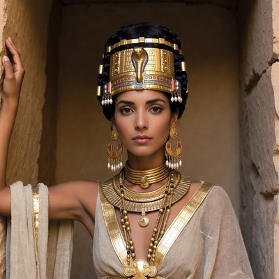 Egyptian woman in golden headdress