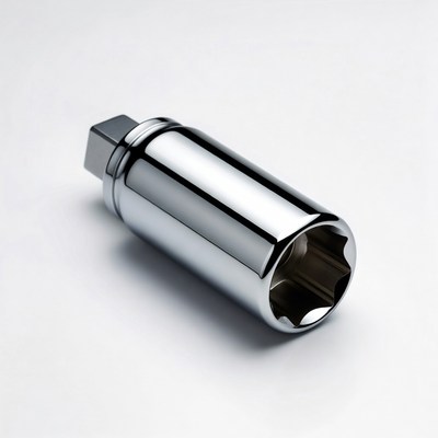 Shiny Chrome Socket Wrench Tool