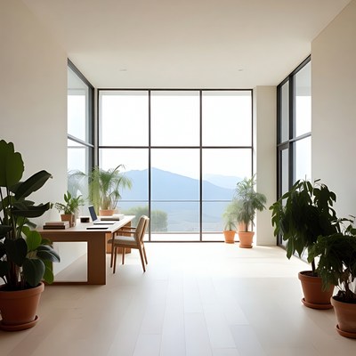Modern Office with Mountain View